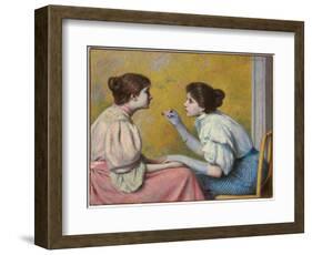 Interesting Conversation, 1895 (Oil on Canvas)-Federigo Zandomeneghi-Framed Giclee Print