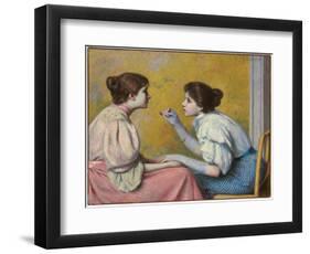Interesting Conversation, 1895 (Oil on Canvas)-Federigo Zandomeneghi-Framed Giclee Print