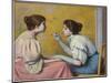 Interesting Conversation, 1895 (Oil on Canvas)-Federigo Zandomeneghi-Mounted Giclee Print