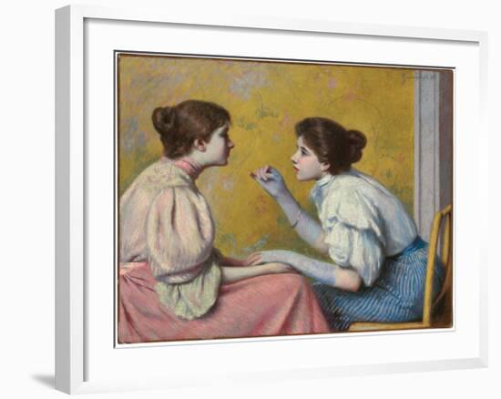 Interesting Conversation, 1895 (Oil on Canvas)-Federigo Zandomeneghi-Framed Giclee Print