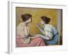 Interesting Conversation, 1895 (Oil on Canvas)-Federigo Zandomeneghi-Framed Giclee Print