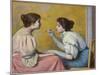 Interesting Conversation, 1895 (Oil on Canvas)-Federigo Zandomeneghi-Mounted Giclee Print