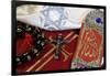 Interfaith symbols of Bible, crucifix, Kippah, Allah monogram and Mala-Godong-Framed Photographic Print