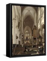 Intérieur d'église-Emanuel de Witte-Framed Stretched Canvas