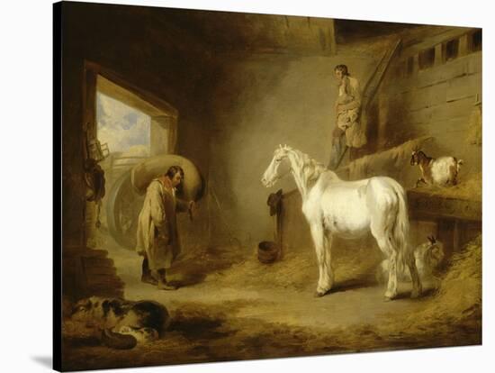 Intérieur d'étable-George Morland-Stretched Canvas