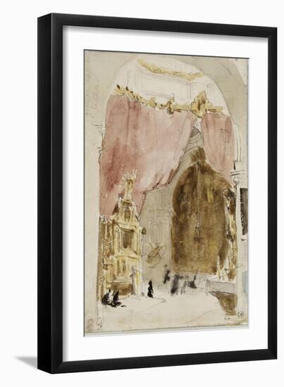 Intérieur d'une église à Cordoue-Eugene Delacroix-Framed Giclee Print