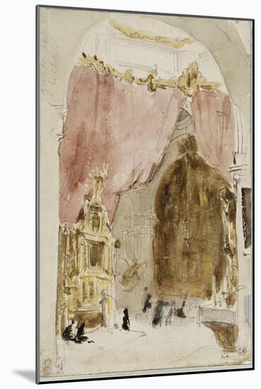 Intérieur d'une église à Cordoue-Eugene Delacroix-Mounted Giclee Print