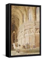 Intérieur de la cathédrale de Chartres-James Roberts-Framed Stretched Canvas