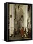 Intérieur de la Nieuwe Kerk de Delft avec le tombeau de Guillaume le Taciturne-Emanuel de Witte-Framed Stretched Canvas