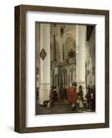 Intérieur de la Nieuwe Kerk de Delft avec le tombeau de Guillaume le Taciturne-Emanuel de Witte-Framed Giclee Print