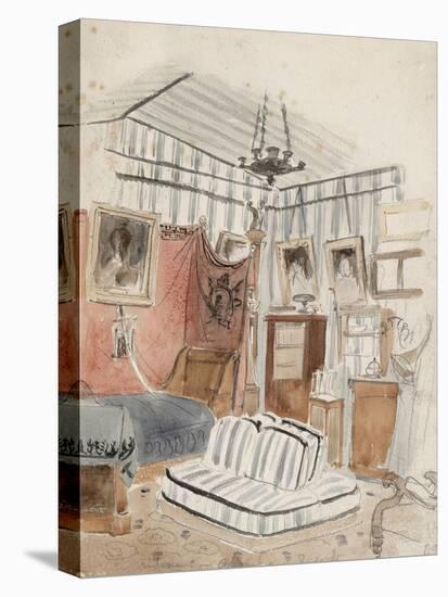 Intérieur présenté comme une tente étude pour "L'appartement du Comte de Mornay"-Eugene Delacroix-Stretched Canvas