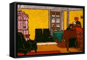 Interior, 1909 (Oil on Cardboard)-Jozsef Rippl-Ronai-Framed Stretched Canvas
