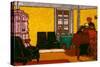 Interior, 1909 (Oil on Cardboard)-Jozsef Rippl-Ronai-Stretched Canvas