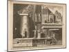 Interior and Exterior Views of an English Brewhouse-null-Mounted Art Print