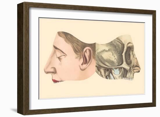 Interior and Exterior Views of Face-null-Framed Art Print