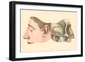 Interior and Exterior Views of Face-null-Framed Art Print