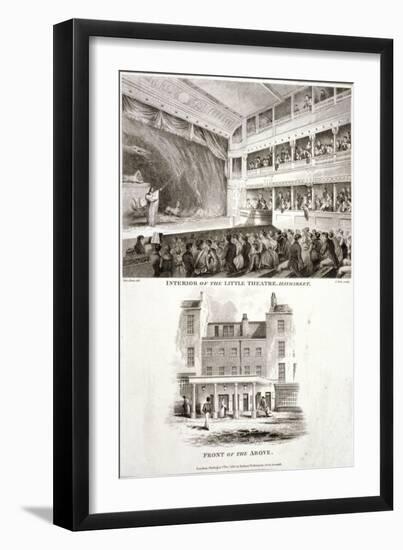 Interior and Exterior Views of the Haymarket Theatre, Westminster, London, 1815-James Stow-Framed Giclee Print