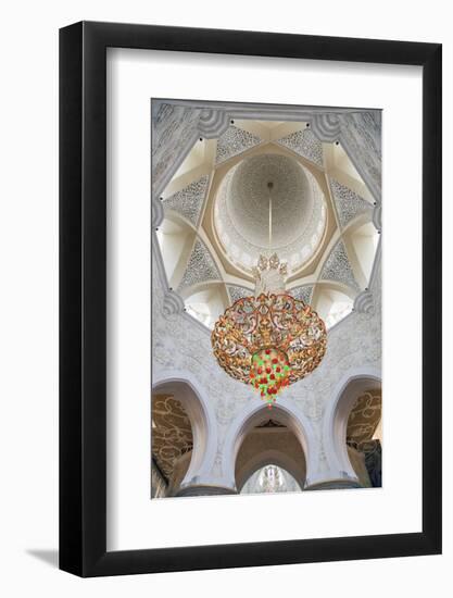 Interior Architectural Detail and Chandeliers of Prayer Hall, Sheikh Zayed Mosque-Cahir Davitt-Framed Photographic Print