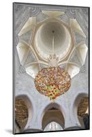 Interior Architectural Detail and Chandeliers of Prayer Hall, Sheikh Zayed Mosque-Cahir Davitt-Mounted Photographic Print