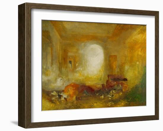 Interior at Petworth, Lord Egremonts country house-Joseph Mallord William Turner-Framed Giclee Print