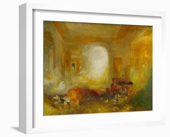 Interior at Petworth, Lord Egremonts country house-Joseph Mallord William Turner-Framed Giclee Print