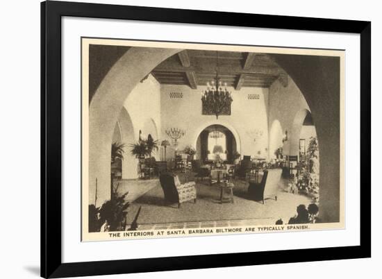 Interior, Biltmore Hotel, Santa Barbara, California-null-Framed Premium Giclee Print