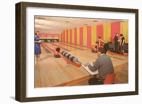 Interior, Bowling Alley, Retro-null-Framed Art Print