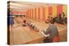 Interior, Bowling Alley, Retro-null-Stretched Canvas