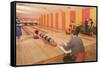 Interior, Bowling Alley, Retro-null-Framed Stretched Canvas