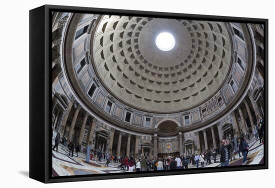 Interior Church of St. Mary of the Martyrs and Cupola Inside the Pantheon-Stuart Black-Framed Stretched Canvas