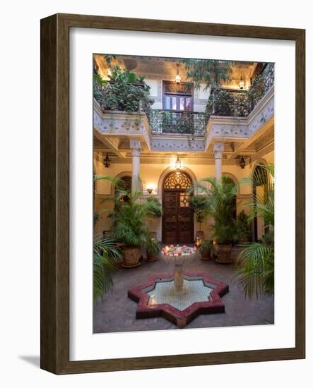 Interior Courtyard of Villa Des Orangers Hotel, Marrakesh, Morocco-null-Framed Photographic Print