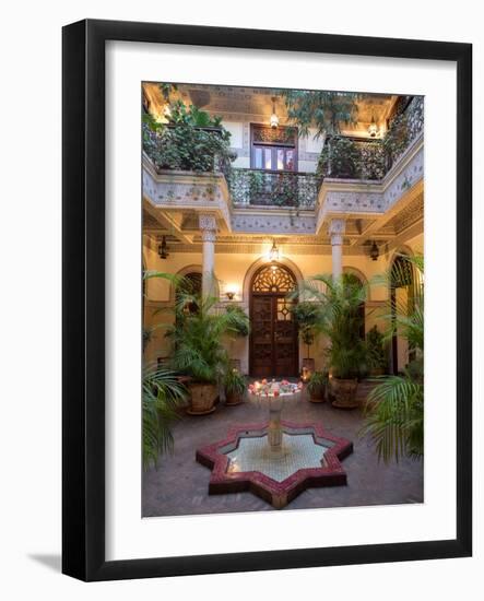 Interior Courtyard of Villa Des Orangers Hotel, Marrakesh, Morocco-null-Framed Photographic Print