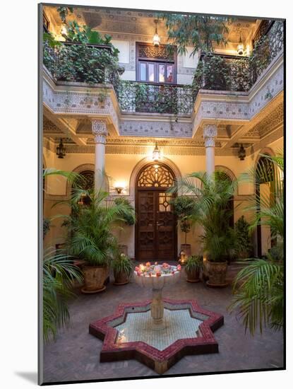 Interior Courtyard of Villa Des Orangers Hotel, Marrakesh, Morocco-null-Mounted Photographic Print