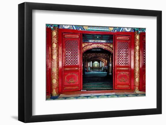 Interior Cow Street Niu Jie Mosque, Beijing, China for the Hui Minority Famous Moslem Mosque-William Perry-Framed Photographic Print