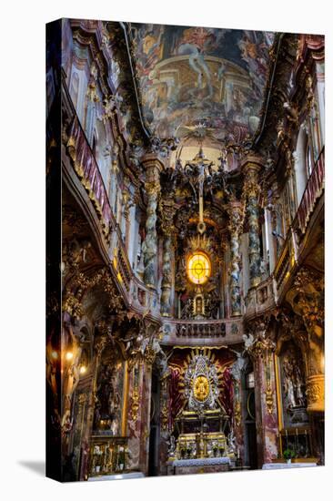 Interior, created by the Asam Brothers, Asam Kirche (Church), 1733, Munich, Bavaria, Germany-Richard Maschmeyer-Stretched Canvas