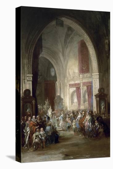 Interior De La Catedral De Toledo, 1850-Jenaro Perez Villaamil-Stretched Canvas