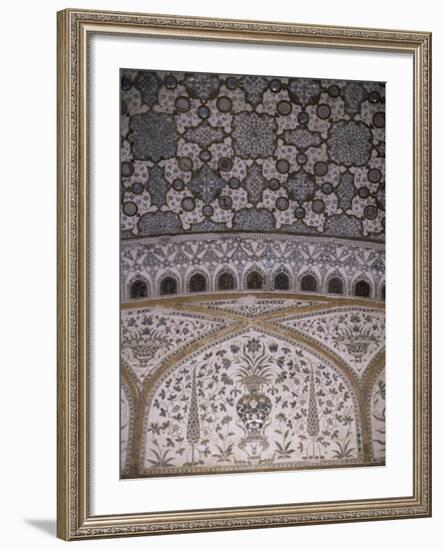 Interior Decorative Detail, Amber Fort, One of the Great Rajput Forts, Amber, Near Jaipur, India-John Henry Claude Wilson-Framed Photographic Print