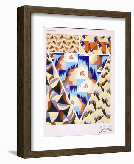 Interior Design Pattern, Plate 2 from 'Inspirations', Published Paris, 1930S (Colour Litho)-Gandy-Framed Giclee Print