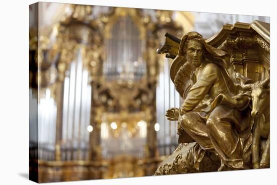 Interior Detail of the Cathedral of St. Stephan, Passau, Bavaria, Germany, Europe-Miles Ertman-Stretched Canvas