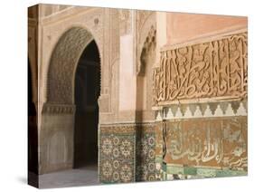 Interior Details, Ali Ben Youssef Madersa Theological College, Marrakech, Morocco-Walter Bibikow-Stretched Canvas