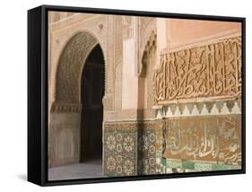 Interior Details, Ali Ben Youssef Madersa Theological College, Marrakech, Morocco-Walter Bibikow-Framed Stretched Canvas