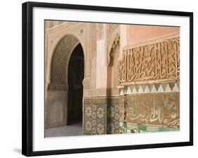 Interior Details, Ali Ben Youssef Madersa Theological College, Marrakech, Morocco-Walter Bibikow-Framed Photographic Print