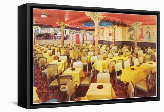 Interior, Dining Area with Palm Columns-null-Framed Stretched Canvas