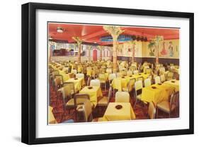 Interior, Dining Area with Palm Columns-null-Framed Art Print