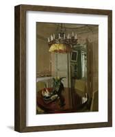 Interior Dining Room with Bouquet of Flowers-Félix Vallotton-Framed Giclee Print