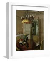 Interior Dining Room with Bouquet of Flowers-Félix Vallotton-Framed Giclee Print