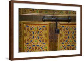 Interior Door Detail, Moulay Ismail Mausoleum, Medina, Meknes, Morocco, North Africa, Africa-Doug Pearson-Framed Photographic Print