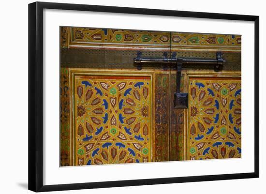 Interior Door Detail, Moulay Ismail Mausoleum, Medina, Meknes, Morocco, North Africa, Africa-Doug Pearson-Framed Photographic Print