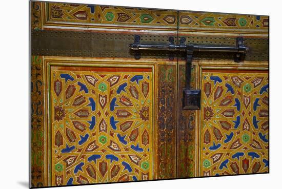 Interior Door Detail, Moulay Ismail Mausoleum, Medina, Meknes, Morocco, North Africa, Africa-Doug Pearson-Mounted Photographic Print