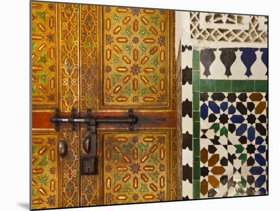 Interior Door Detail, Moulay Ismal Mousoleum, Medina, Meknes, Morocco-Doug Pearson-Mounted Photographic Print